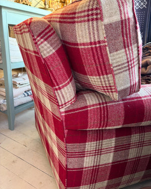 Brocante Gramon - Red Tartan Wool Armchair