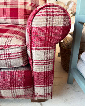 Brocante Gramon - Red Tartan Wool Armchair