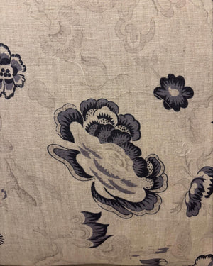 Brocante Gramon - English Linen Floral Cushions - Navy