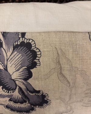 Brocante Gramon - English Linen Floral Cushions - Navy
