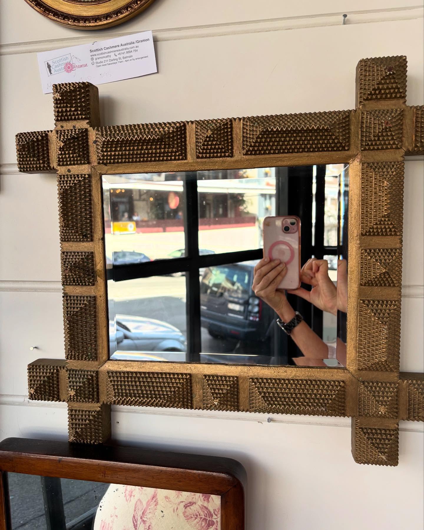 Brocante Gramon - Vintage Tramp Art Mirror