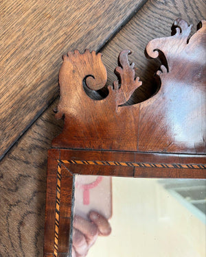 Brocante Gramon - 19th century English Mahogany scrolled mirror