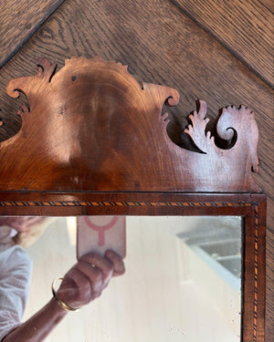 Brocante Gramon - 19th century English Mahogany scrolled mirror