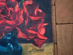 Brocante Gramon - Vintage French Red Rose Painting