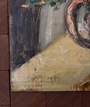 Brocante Gramon - Vintage French Chrysanthemums Painting