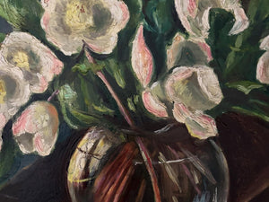 Brocante Gramon - Vintage French Pink Blossom Floral Painting
