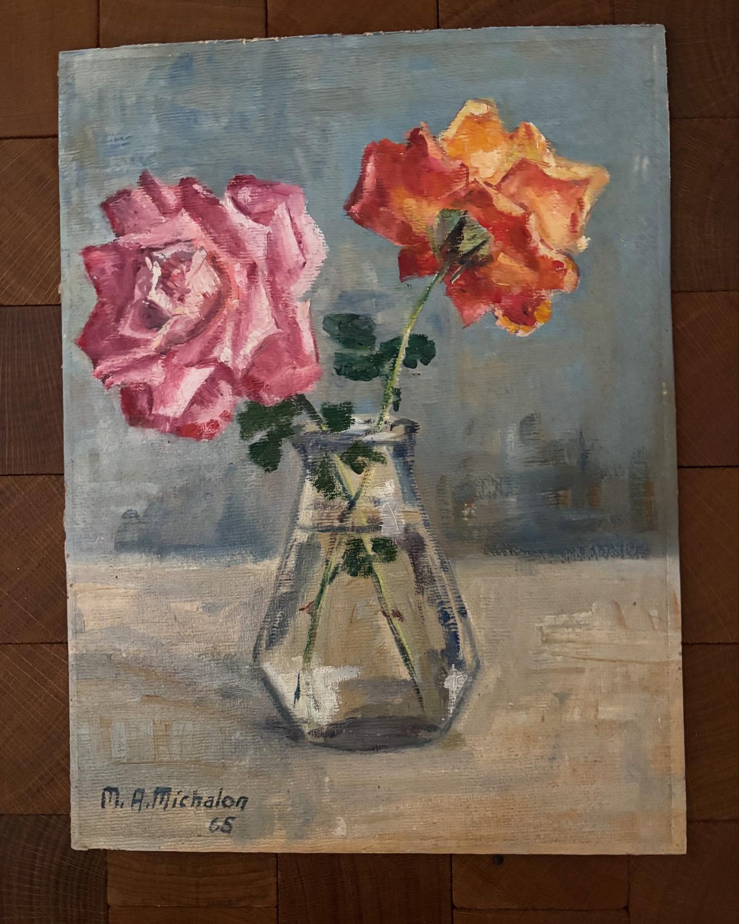 Brocante Gramon - Vintage French Rose Painting