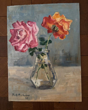 Brocante Gramon - Vintage French Rose Painting