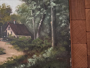 Brocante Gramon - Vintage French Rural Village Scene Painting
