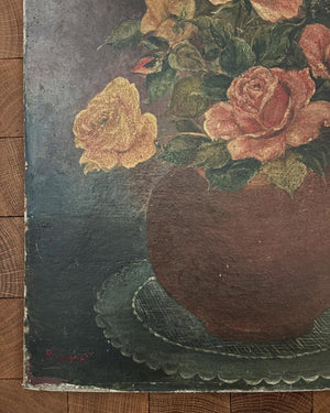 Brocante Gramon - Vintage French Mixed Rose Painting