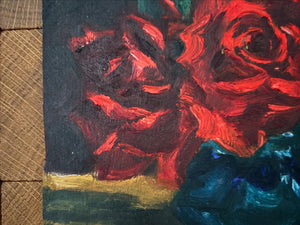 Brocante Gramon - Vintage French Red Rose Painting