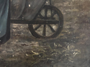 Brocante Gramon - Vintage French Rural Farming Scene Painting