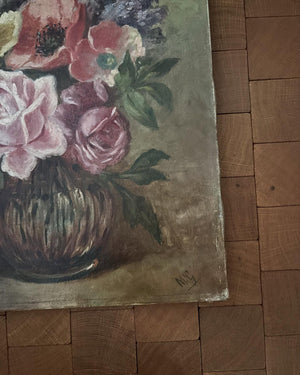 Brocante Gramon - Vintage French Colourful Mixed Floral Painting