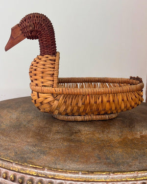 Brocante Gramon - Vintage Duck Wicker Basket