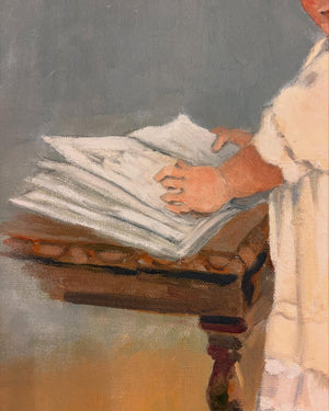 Brocante Gramon - Vintage French Young Girl Painting