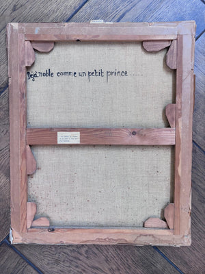 Brocante Gramon - Vintage Un Petit Prince oil painting on canvas mounted on timber frame