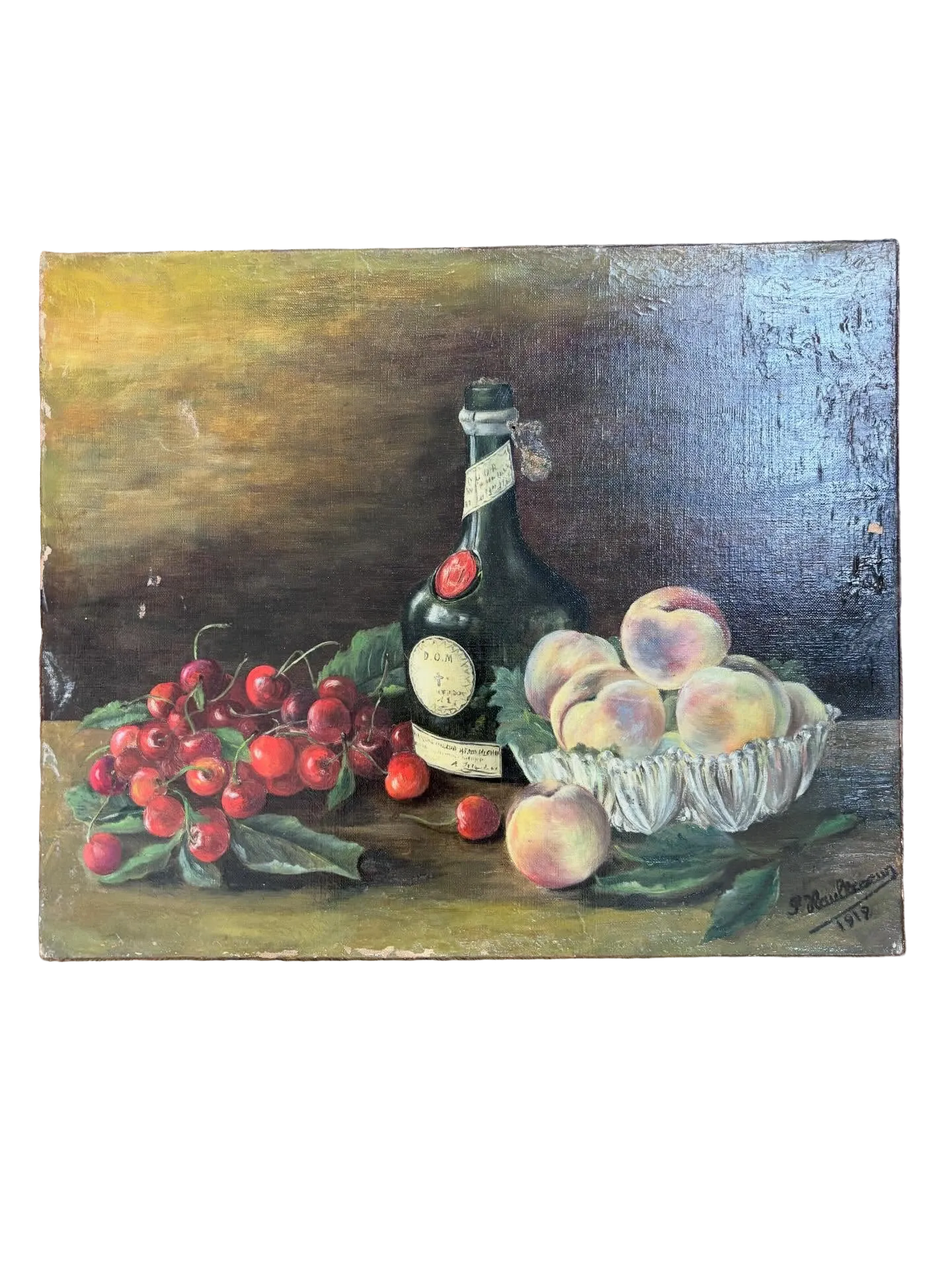 Brocante Gramon - Vintage French DOM still-life painting on canvas