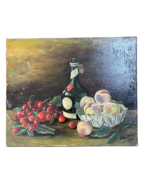 Brocante Gramon - Vintage French DOM still-life painting on canvas