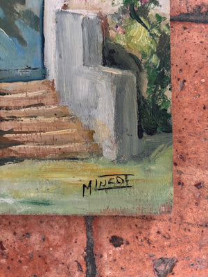 Brocante Gramon - Vintage French Rural Doorway Scene Painting