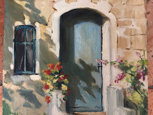 Brocante Gramon - Vintage French Rural Doorway Scene Painting
