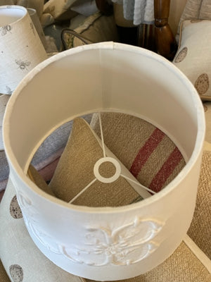 Brocante Gramon - Antique French Linen 'LB' Monogrammed lampshade