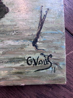 Brocante Gramon - Vintage French Oil Boat Painting