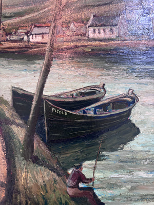 Brocante Gramon - Vintage French Oil Boat Painting