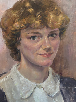Brocante Gramon - Antique French Oil Portrait of Mademoiselle Cecile Lezst