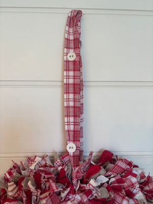 Brocante Gramon - Christmas Rag Wreath - Christmas Red
