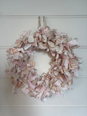 Brocante Gramon - Christmas Rag Wreath - Pinks