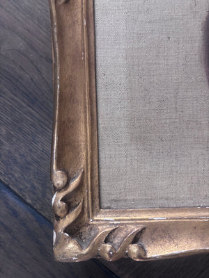 Brocante Gramon - Antique French Oil Portrait of a Young Girl