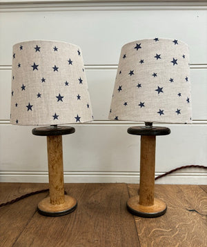 Brocante Gramon - English Linen Mini Navy Star Lamps