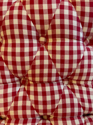 Brocante Gramon - Red Gingham Buttoned Bedroom Chair