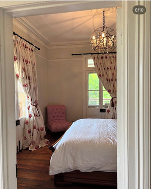 Brocante Gramon - Red Gingham Buttoned Bedroom Chair