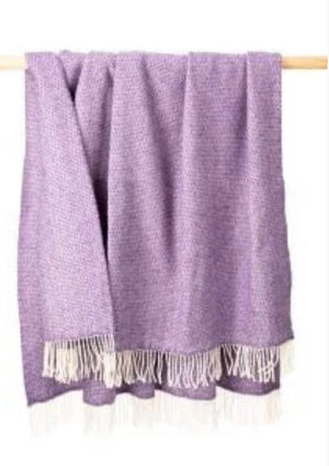 Brocante Gramon - Merino Wool Cashmere Throw - Lilac Herringbone