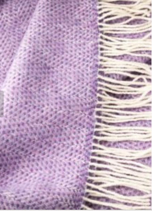 Brocante Gramon - Merino Wool Cashmere Throw - Lilac Herringbone