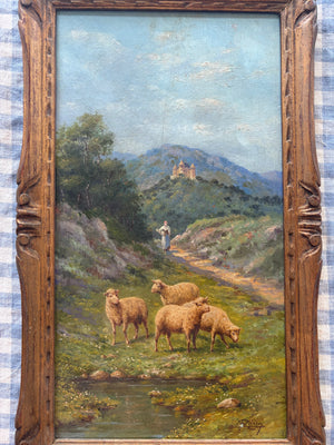 Brocante Gramon - Vintage French Pastoral Painting