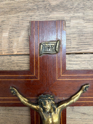 Brocante Gramon - Vintage French Crucifix – Wood and Brass