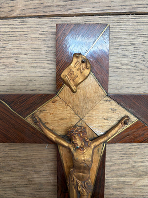 Brocante Gramon - Vintage French Crucifix – Wood and Brass