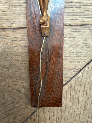 Brocante Gramon - Vintage French Crucifix – Wood and Brass