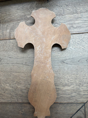 Brocante Gramon - Vintage French Crucifix with Ornate Brass Details