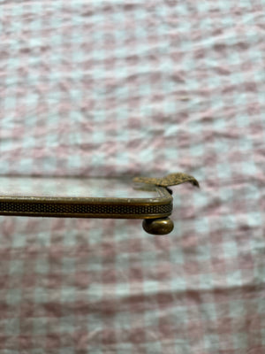 Brocante Gramon - Vintage English Brass-Footed Dressing Table Tray