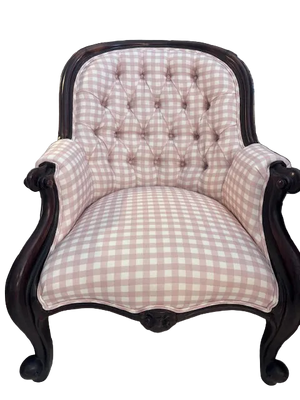 Brocante Gramon - Antique Pink Gingham Armchair