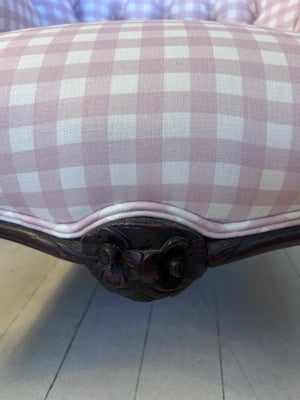 Brocante Gramon - Antique Pink Gingham Armchair