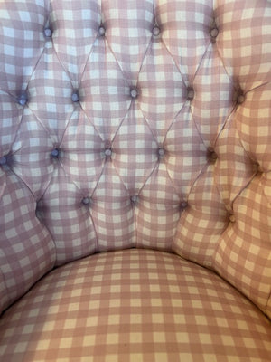 Brocante Gramon - Antique Pink Gingham Armchair