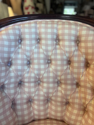 Brocante Gramon - Antique Pink Gingham Armchair