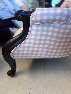 Brocante Gramon - Antique Pink Gingham Armchair
