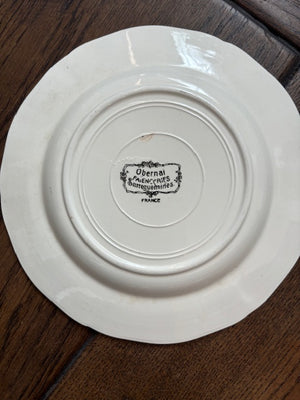 Brocante Gramon - Vintage/antique French Sarreguemines 21cm plates - Set of 10
