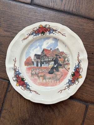 Brocante Gramon - Vintage/antique French Sarreguemines 21cm plates - Set of 10