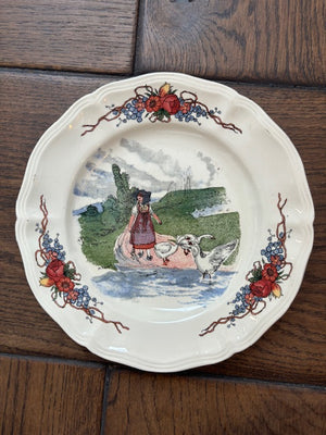 Brocante Gramon - Vintage/antique French Sarreguemines 21cm plates - Set of 10